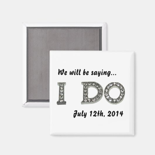 Aimant Je fais Mariage Bling Enregistrer l'aimant de date (Recto/Verso)