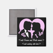 Aimant Je FAIS Silhouette Couple Wedding Favoriser (Recto/Verso)