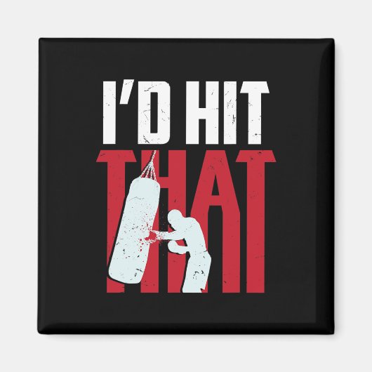 Aimant Je frapperais ce cadeau drôle de boxe kickboxing  (Devant)