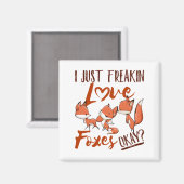 Aimant Je Freaking Aimer Les Renards Mignons Fox Lover (Recto/Verso)