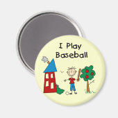 Aimant Je Joue au Baseball (Recto/Verso)