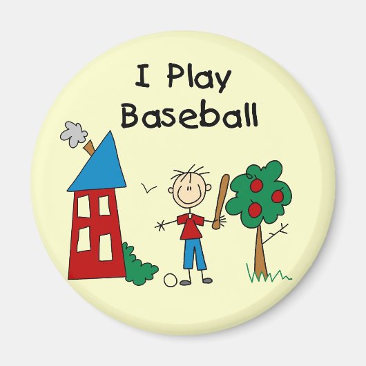 Aimant Je Joue au Baseball (Devant)