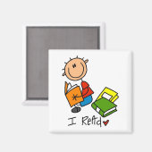 Aimant Je lis des t-shirts et des cadeaux (Recto/Verso)