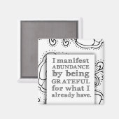 Aimant Je Manifeste L'Abondance En Étant Une Affirmation  (Recto/Verso)