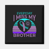 Aimant Je Manque Mon Frère Coeur Ruban Sensibilisation au (Devant)