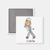 Aimant Je marche chemises et cadeaux (Recto/Verso)