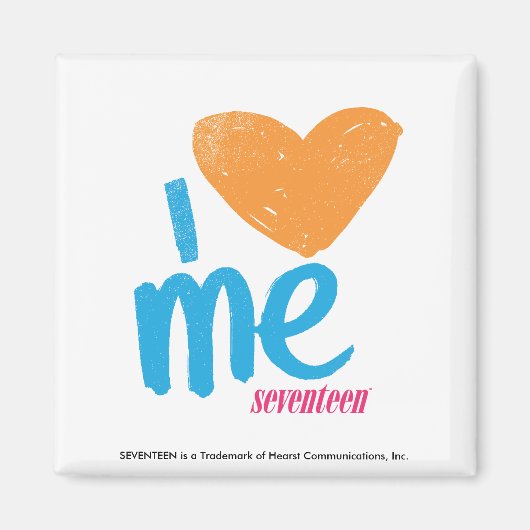 Aimant Je Me Coeur Orange/Aqua (Devant)