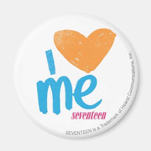 Aimant Je Me Coeur Orange/Aqua (Devant)