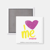 Aimant Je me coeur violet/jaune (Recto/Verso)