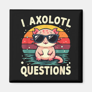 Aimant Je me pose des questions sur l'Axolotl Mignon Drôl
