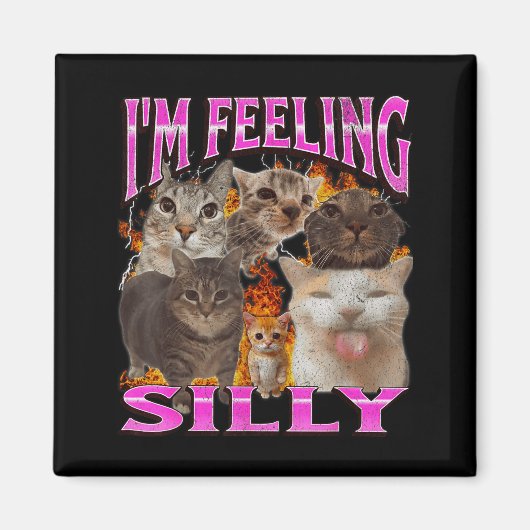 Aimant Je me sens drôle Mème de chat drôle Contrefaçon gr (Devant)