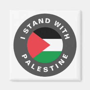 Aimant Je me tiens avec la Palestine drapeau texte person