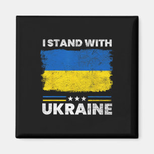 Aimant Je me tiens avec le drapeau de l'Ukraine - Drapeau