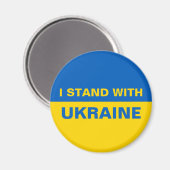 Aimant Je me tiens avec le drapeau ukrainien de l'Ukraine (Recto/Verso)
