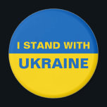 Aimant Je me tiens avec le drapeau ukrainien de l'Ukraine<br><div class="desc">Je me tiens avec le drapeau ukrainien de l'Ukraine</div>