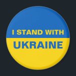 Aimant Je me tiens avec le drapeau ukrainien de l'Ukraine<br><div class="desc">Je me tiens avec le drapeau ukrainien de l'Ukraine</div>
