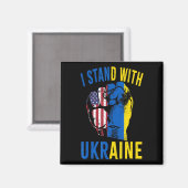 Aimant Je Me Tiens Avec L'Ukraine Drapeau Américain Souti (Recto/Verso)