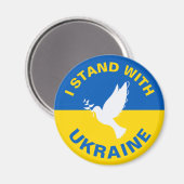 Aimant Je me tiens avec l'Ukraine Pavillon ukrainien Dove (Recto/Verso)