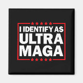 Aimant Je m'identifie comme Ultra MAGA Ultra MAGA et fier (Devant)