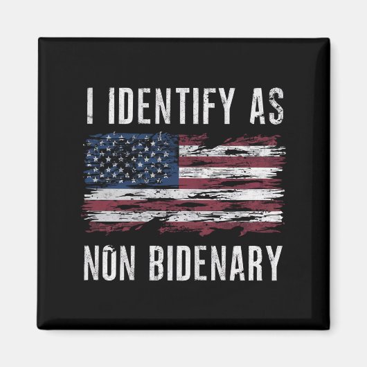 Aimant Je M'Identifie Comme Un Drapeau Américain Patriot (Devant)