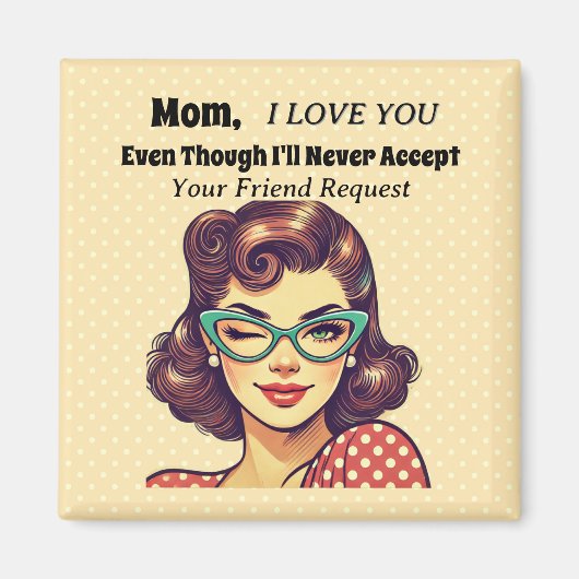Aimant Je n'accepterai jamais la demande d'ami (Devant)