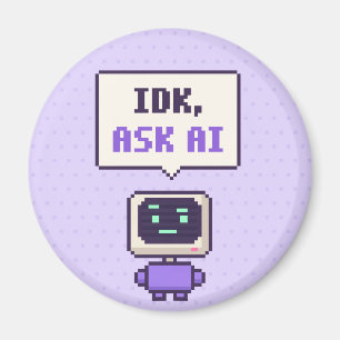 Aimant Je ne sais pas, Demandez à AI Funny AI Pixel Magne