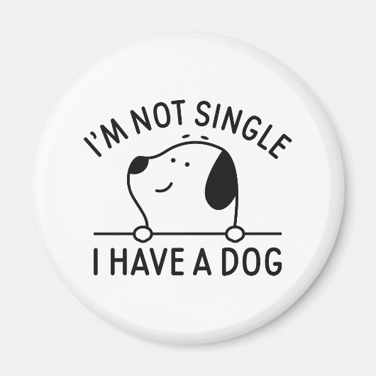 Aimant Je ne suis pas célibataire j'ai un chien (Devant)