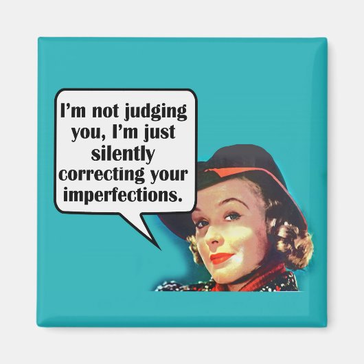 Aimant Je ne te juge pas... Femme rétro (Devant)