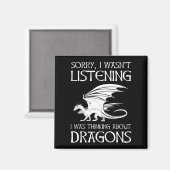 Aimant Je n'écoutais pas - je pensais aux dragons (Recto/Verso)