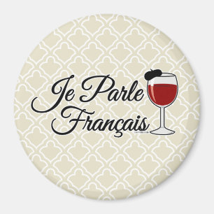 Aimant Je Parle Francais je parle le béret en verre de