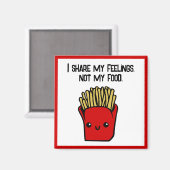 Aimant Je Partage Sentiments Pas Nourriture Drôle Kawaii  (Recto/Verso)