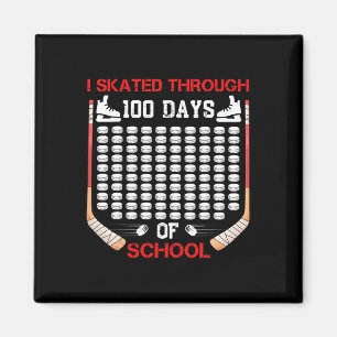 Aimant Je patine à travers 100 jours d'école Fan de hocke
