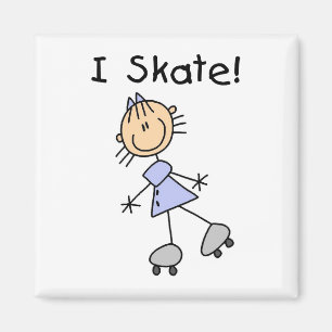 Aimant Je patine Fille Patineuse à roulettes