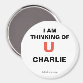 Aimant Je pense à toi CHARLIE (Recto/Verso)