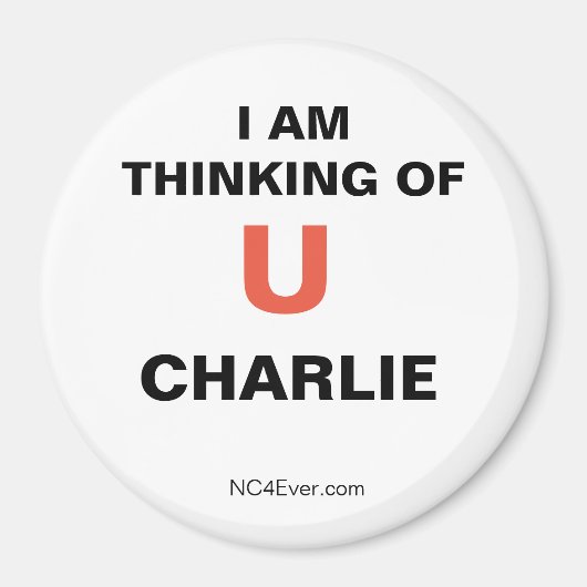 Aimant Je pense à toi CHARLIE (Devant)