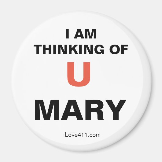 Aimant Je pense à toi MARY (Devant)