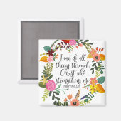 Aimant Je peux faire tout par le Christ Philippiens (Recto/Verso)