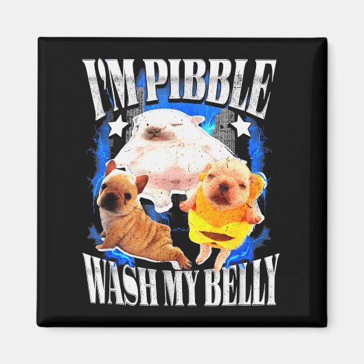 Aimant Je pibble lave mon ventre Frenchie Bouledogue (Devant)
