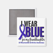 Aimant Je Porte Bleu Petite-fille 10 rhumatoïde Arthrite (Recto/Verso)