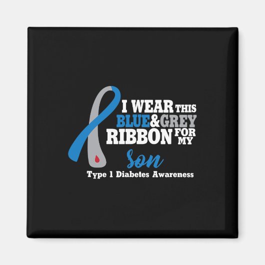 Aimant Je porte du bleu et du gris pour mon fils Sensibil (Devant)