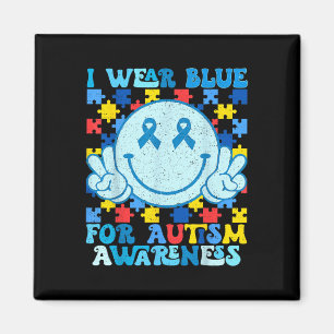 Aimant Je Porte Du Bleu Pour Le Mois De La Sensibilisatio
