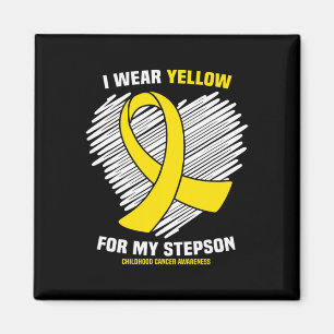 Aimant Je Porte Du Jaune Pour Mon Stepson Children Cancer