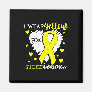 Aimant Je Porte Du Jaune Pour Sensibilisation Au Suicide