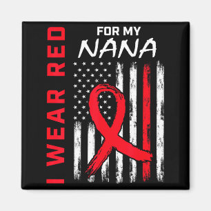 Aimant Je porte du rouge pour ma Nana Campagne de sensibi