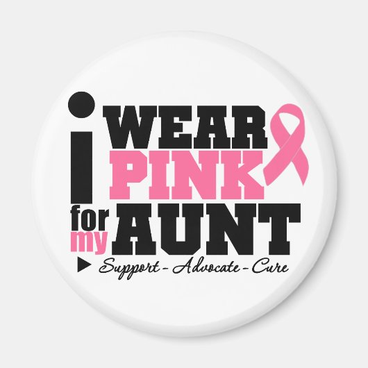 Aimant Je Porte Du Ruban Rose Pour Ma Tante (Devant)