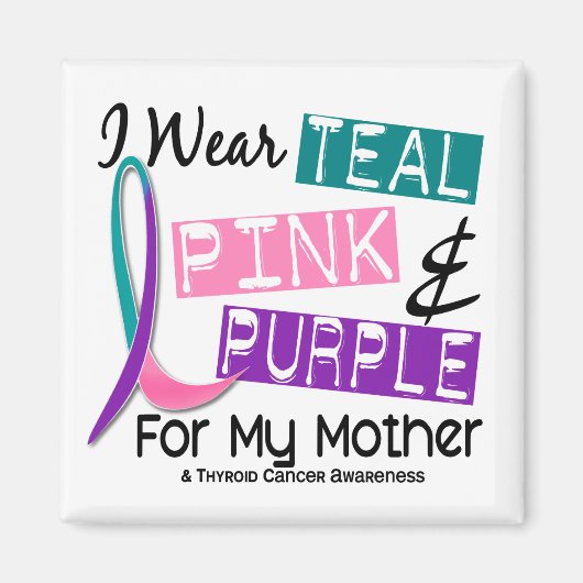Aimant Je Porte Du Ruban Thyroïde Pour Ma Mère 37 (Devant)