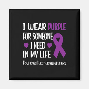 Aimant Je Porte Du Ruban Violet Pancréatique Cancer Guerr
