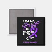 Aimant Je Porte Du Violet En Mémoire De Mon Fils Surdose  (Recto/Verso)