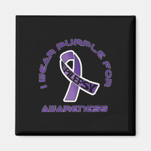 Aimant Je porte du violet pour la sensibilisation à l'épi