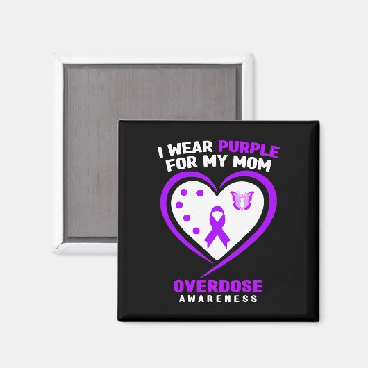 Aimant Je Porte Du Violet Pour Ma Mère Surdose Sensibilis (Recto/Verso)